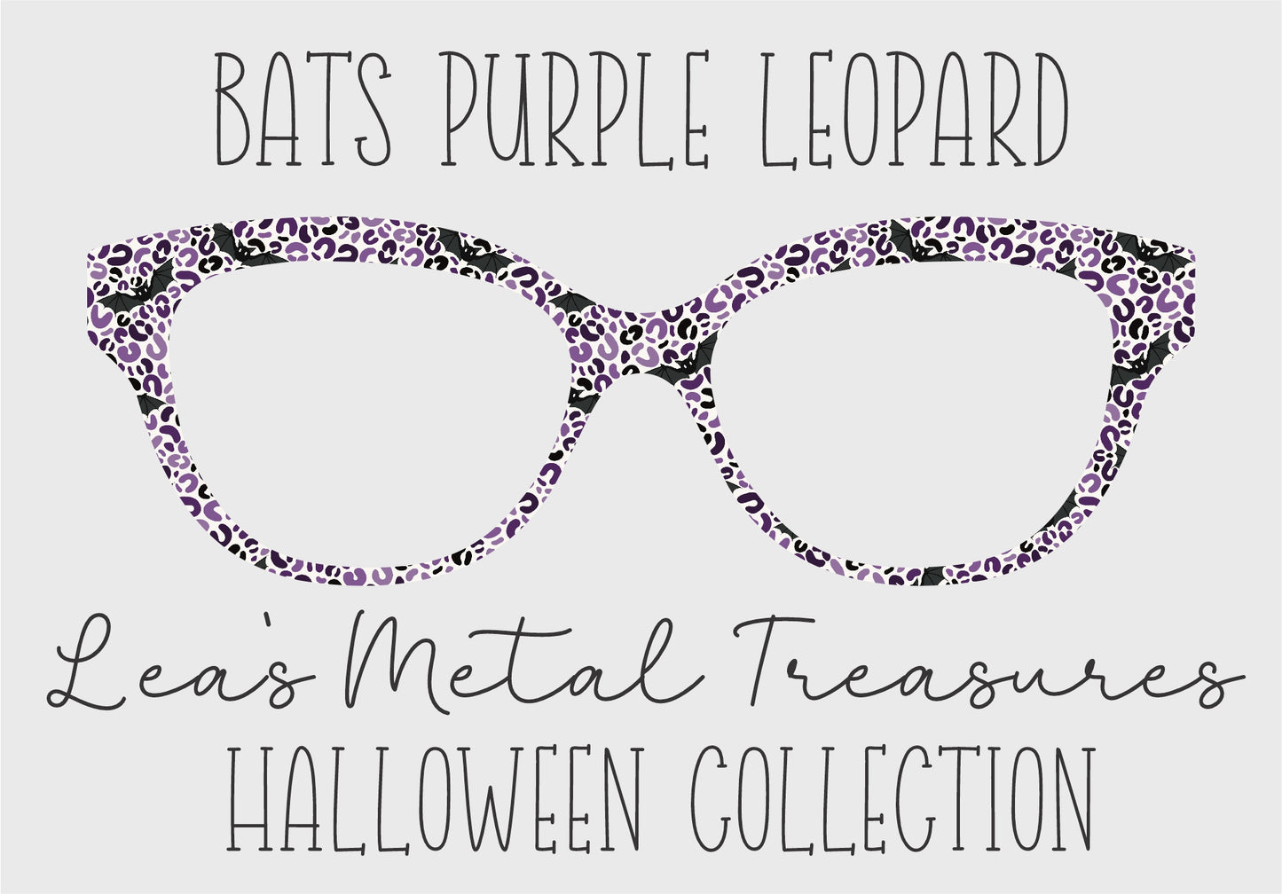 Bats Purple Leopard Eyewear Frame Toppers COMES WITH MAGNETS