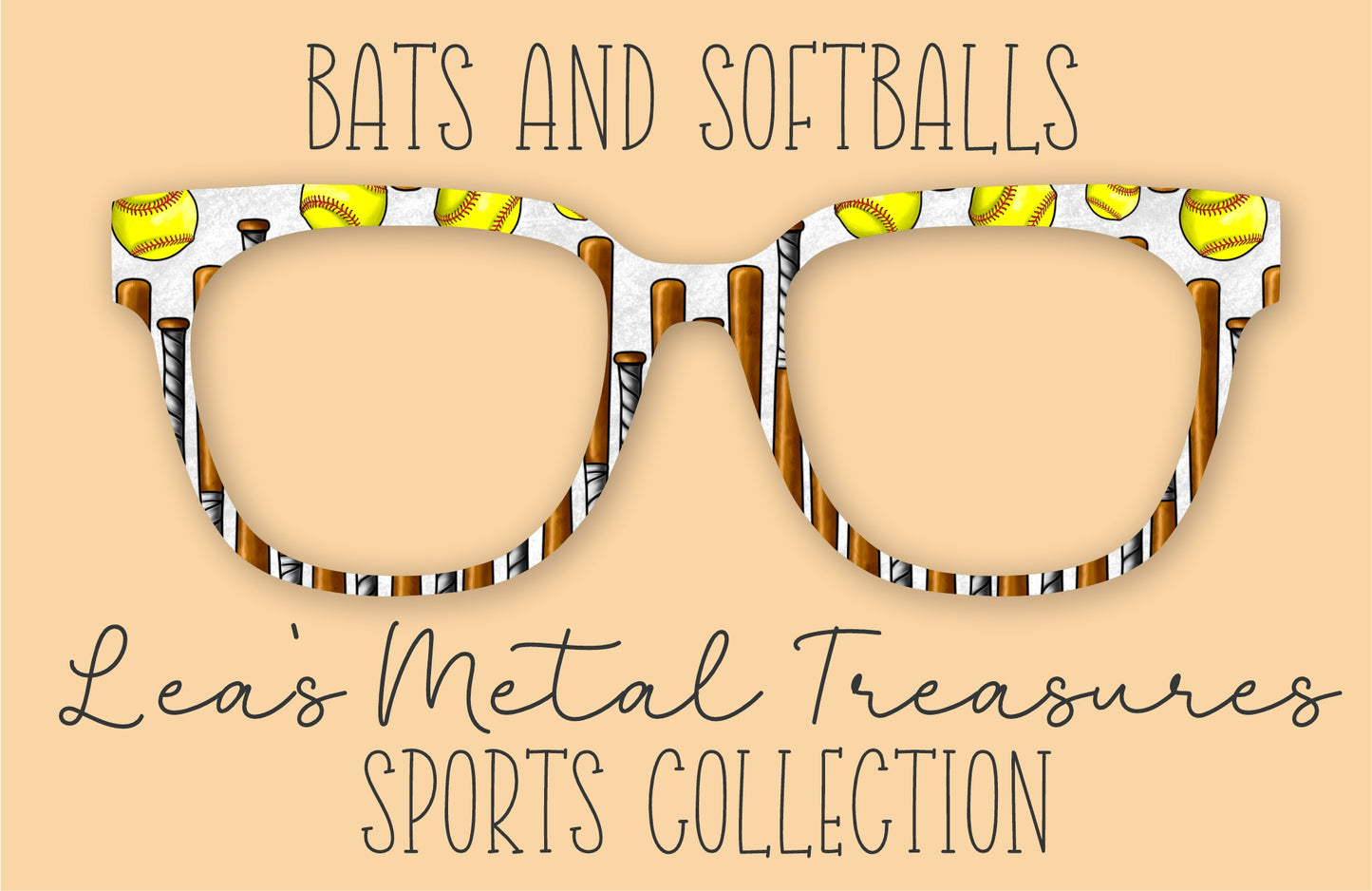 Bats and Softballs Eyewear Frame Toppers COMES WITH MAGNETS