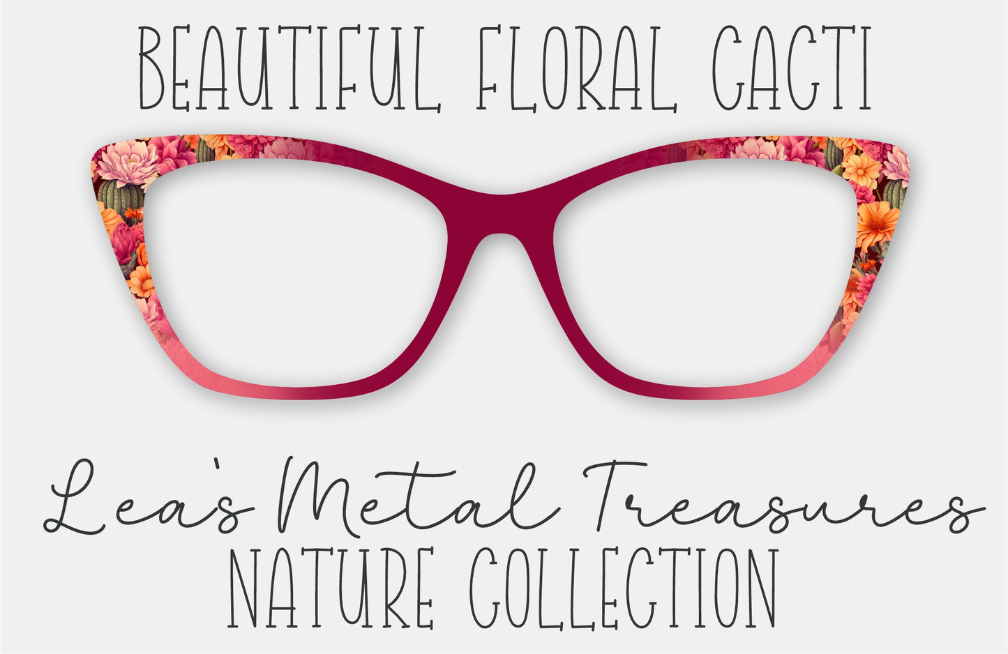 Beautiful Floral Cacti Eyewear Frame Toppers