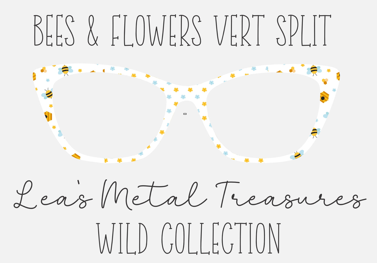 BEES FLOWERS VERTICAL SPLIT Eyewear Frame Toppers COMES WITH MAGNETS