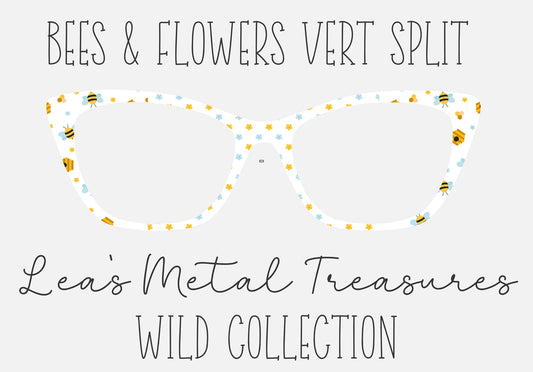 BEES FLOWERS VERTICAL SPLIT Eyewear Frame Toppers COMES WITH MAGNETS