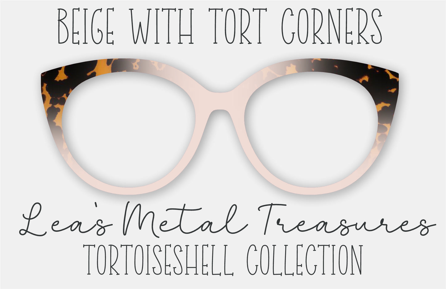 Beige with Tort Corners Eyewear Frame Toppers
