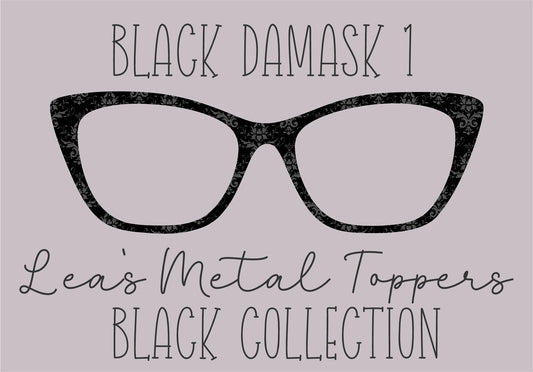 BLACK DAMASK 1 Eyewear Frame Toppers COMES WITH MAGNETS