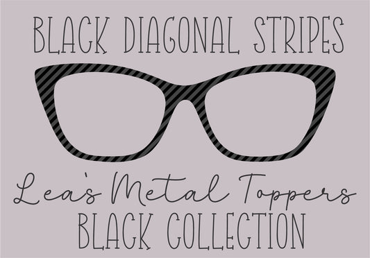 BLACK DIAGONAL STRIPES 1 Eyewear Frame Toppers COMES WITH MAGNETS