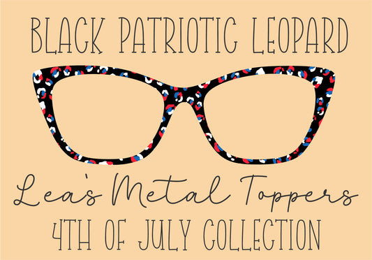 BLACK PATRIOTIC LEOPARD Eyewear Frame Toppers COMES WITH MAGNETS