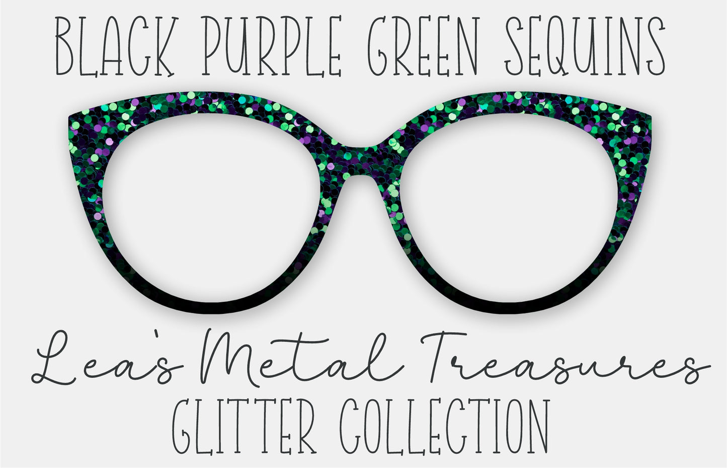 Black Purple Green Sequins • Magnetic Eyeglasses Toppers