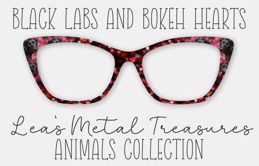 Black Labs and Bokeh Hearts Eyewear Frame Toppers