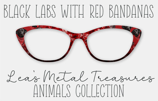 Black Labs with Red Bandanas Eyewear Frame Toppers