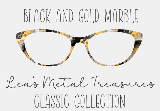 Black and Gold Marble Eyewear Frame Toppers COMES WITH MAGNETS