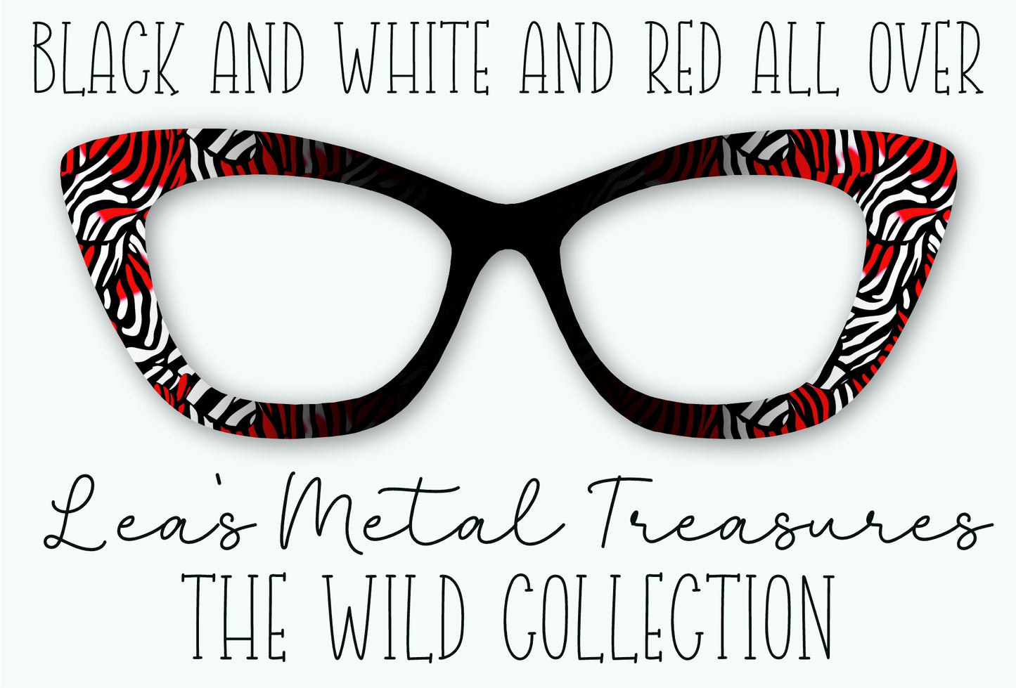 Black and White and Red All Over Eyewear Frame Toppers