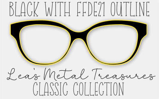 Black With FFDE21 outline Eyewear Frame Toppers
