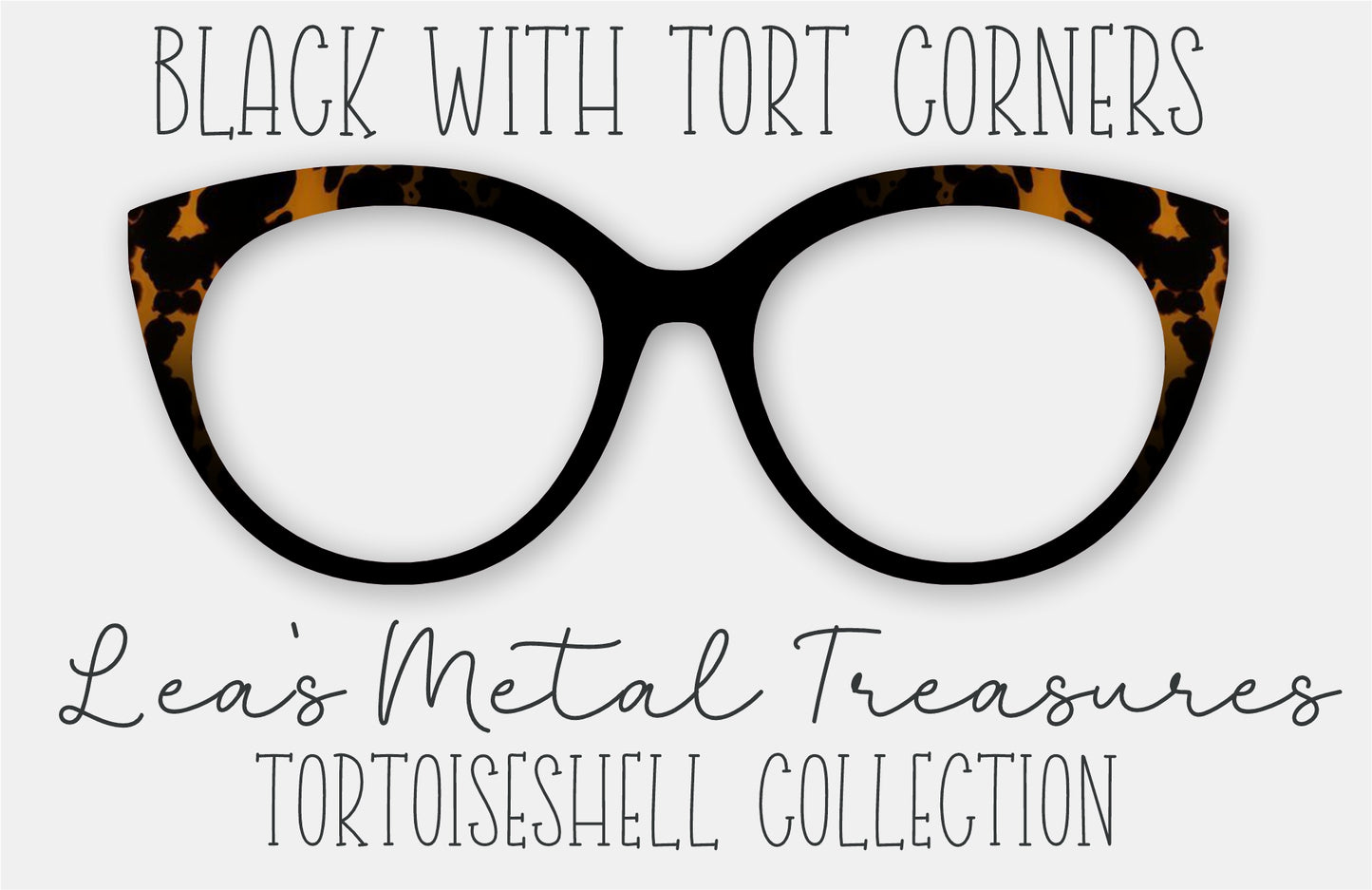 Black with Tort Corners Eyewear Frame Toppers