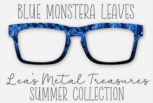 Blue Monstera Leaves • Magnetic Eyeglasses Toppers