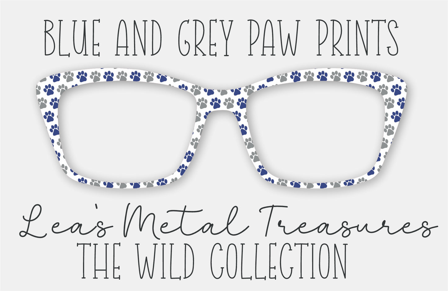 Blue and Grey Paw Prints Eyewear Frame Toppers