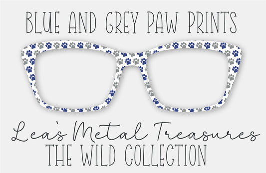 Blue and Grey Paw Prints Eyewear Frame Toppers