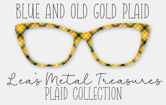 BLUE AND OLD GOLD PLAID Eyewear Frame Toppers
