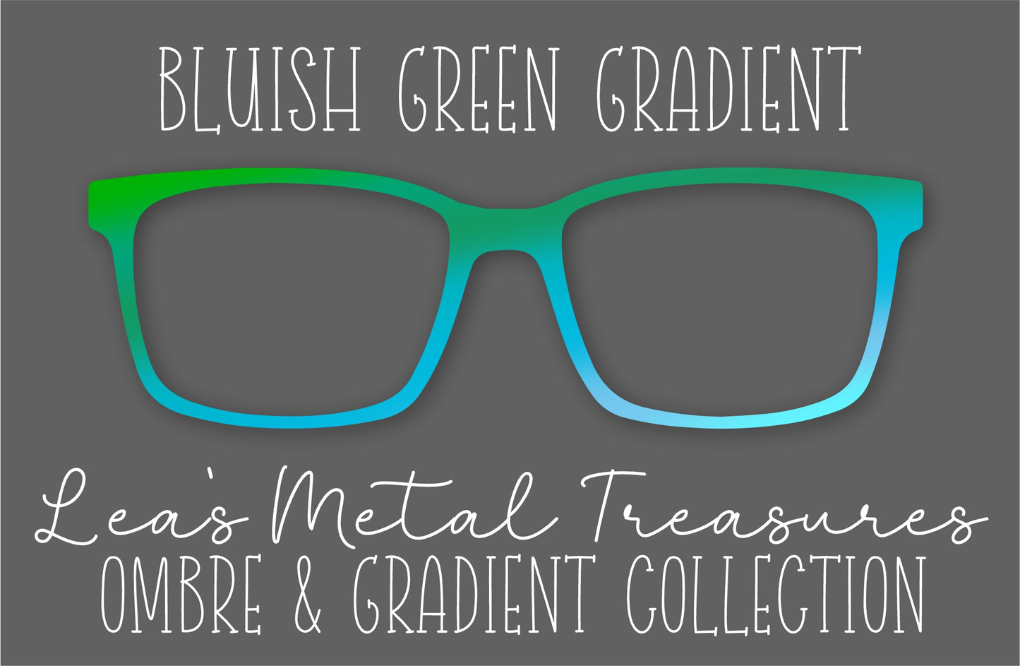 Bluish Green Gradient Eyewear Frame Toppers