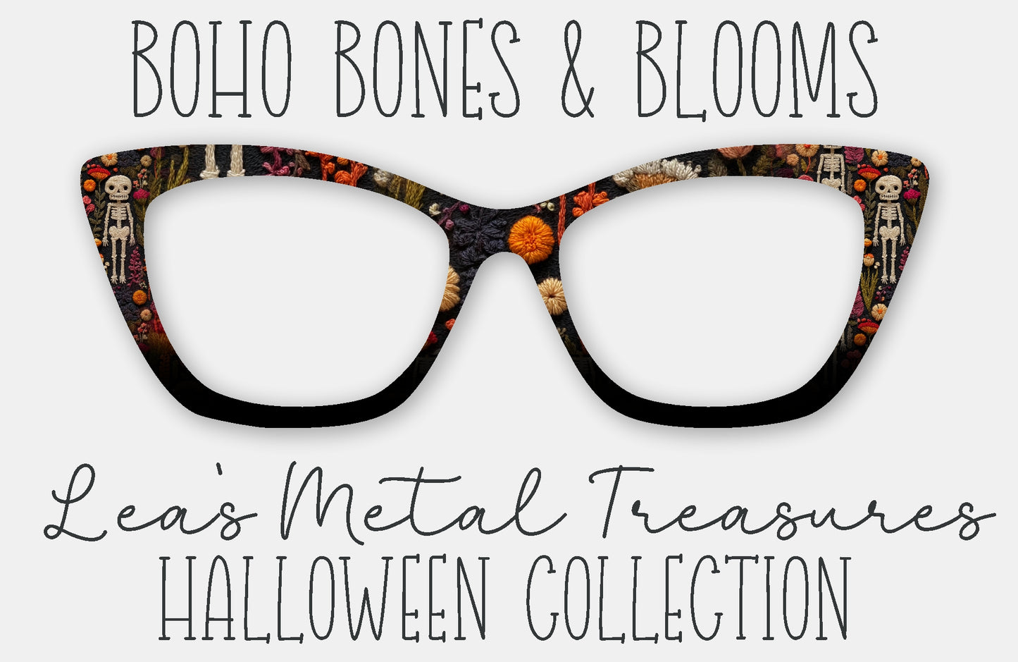 Boho Bones and Blooms Magnetic Eyewear Frame Toppers - September 2025 Topper of the Month