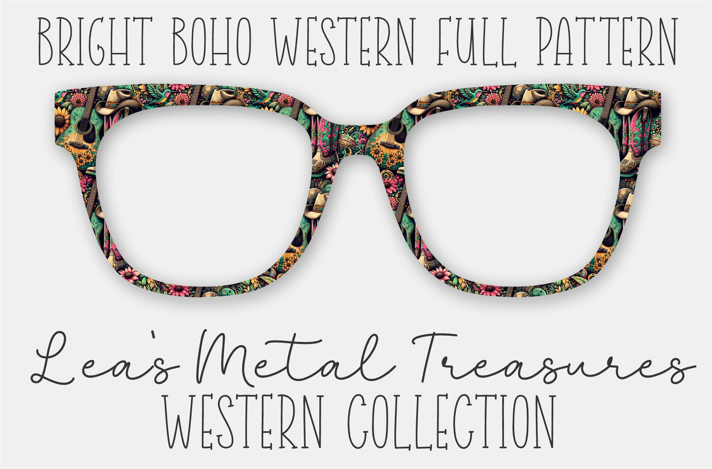Bright Boho Western Full Pattern Eyewear Frame Toppers