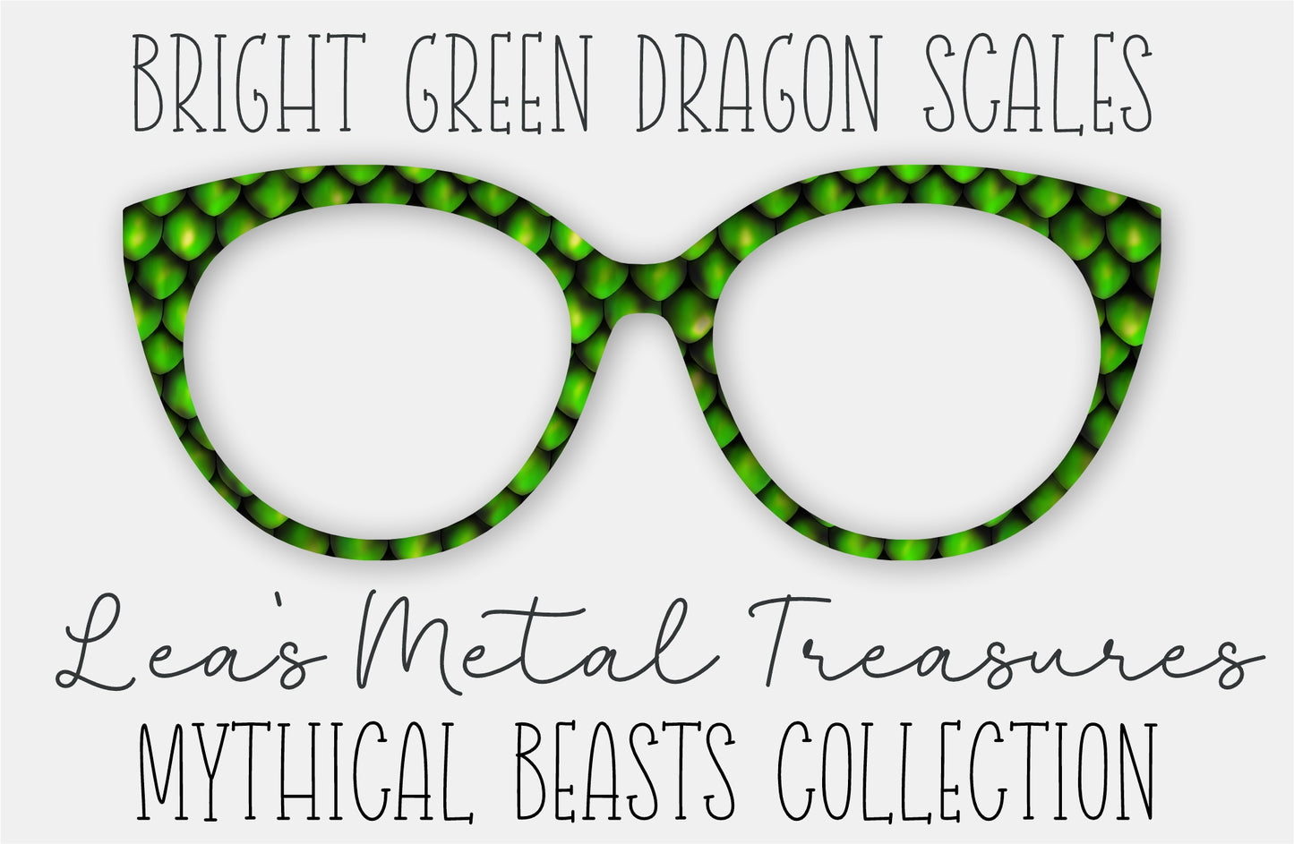 Bright Green Dragon Scales Eyewear Frame Toppers COMES WITH MAGNETS
