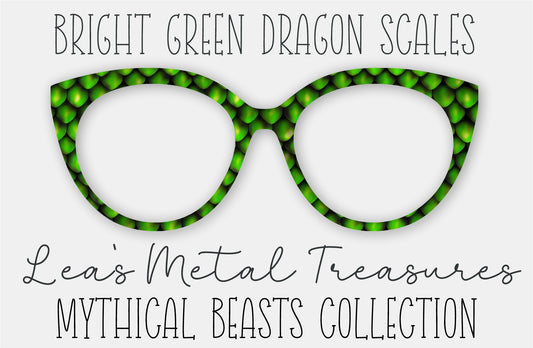Bright Green Dragon Scales Eyewear Frame Toppers COMES WITH MAGNETS