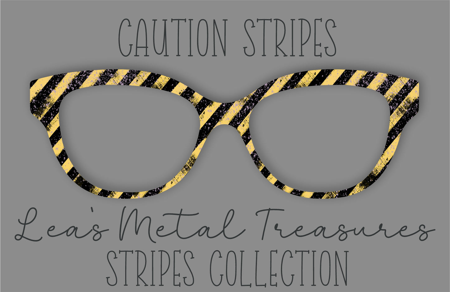 Caution Stripes Eyewear Frame Toppers COMES WITH MAGNETS