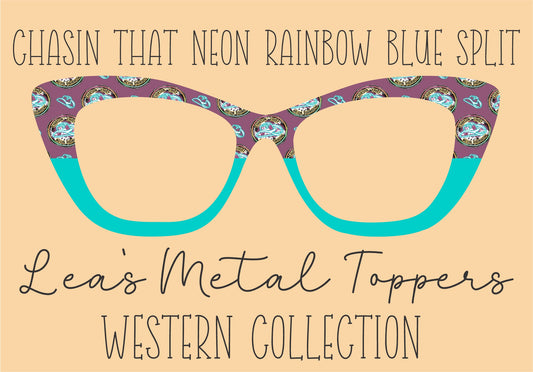 CHASIN THAT NEON RAINBOW BLUE SPLIT Eyewear Frame Toppers COMES WITH MAGNETS