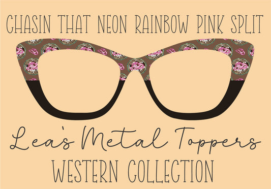 CHASIN THAT NEON RAINBOW PINK SPLIT Eyewear Frame Toppers COMES WITH MAGNETS