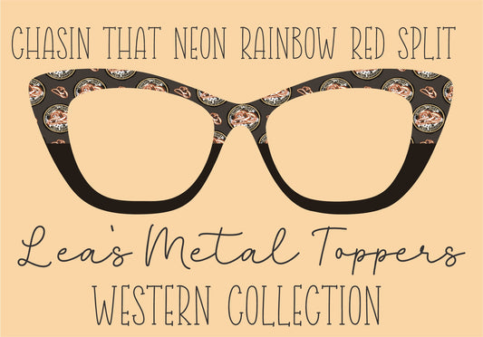 CHASIN THAT NEON RAINBOW RED SPLIT Eyewear Frame Toppers COMES WITH MAGNETS