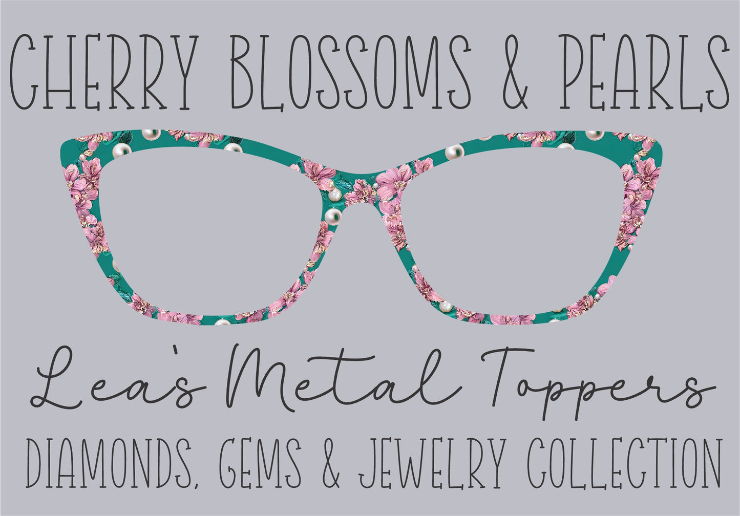 CHERRY BLOSSOMS AND PEARLS Eyewear Frame Toppers COMES WITH MAGNETS