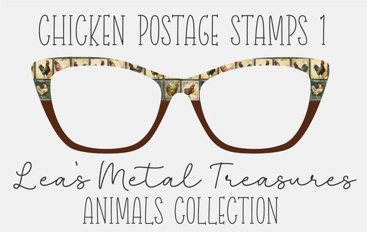 Chicken Postage stamps 1 Eyewear Frame Toppers COMES WITH MAGNETS