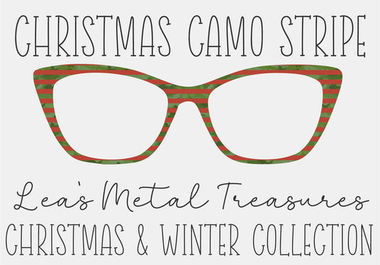 CHRISTMAS CAMO STRIPE Eyewear Frame Toppers COMES WITH MAGNETS