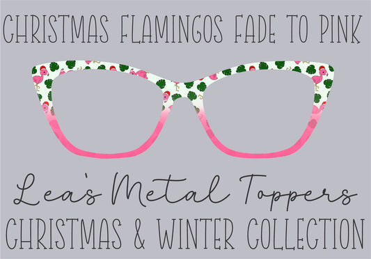 CHRISTMAS FLAMINGOS FADE TO PINK Eyewear Frame Toppers COMES WITH MAGNETS