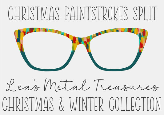 CHRISTMAS PAINTSTROKES SPLIT Eyewear Frame Toppers COMES WITH MAGNETS