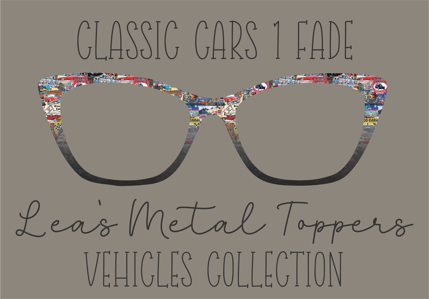 CLASSIC CARS 1 FADE Eyewear Frame Toppers COMES WITH MAGNETS