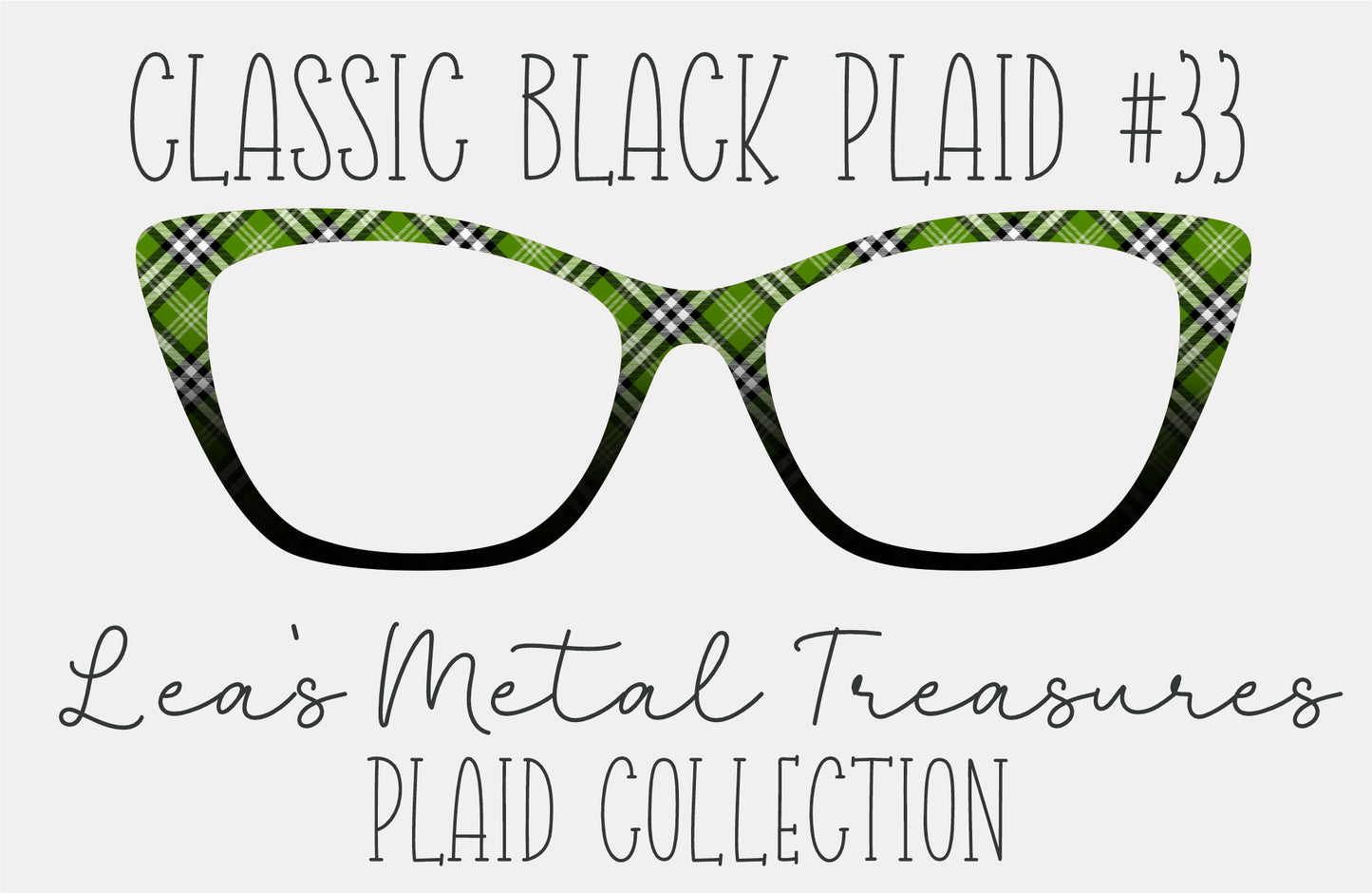 Classic Black Plaid 34 Magnetic Eyeglasses Topper