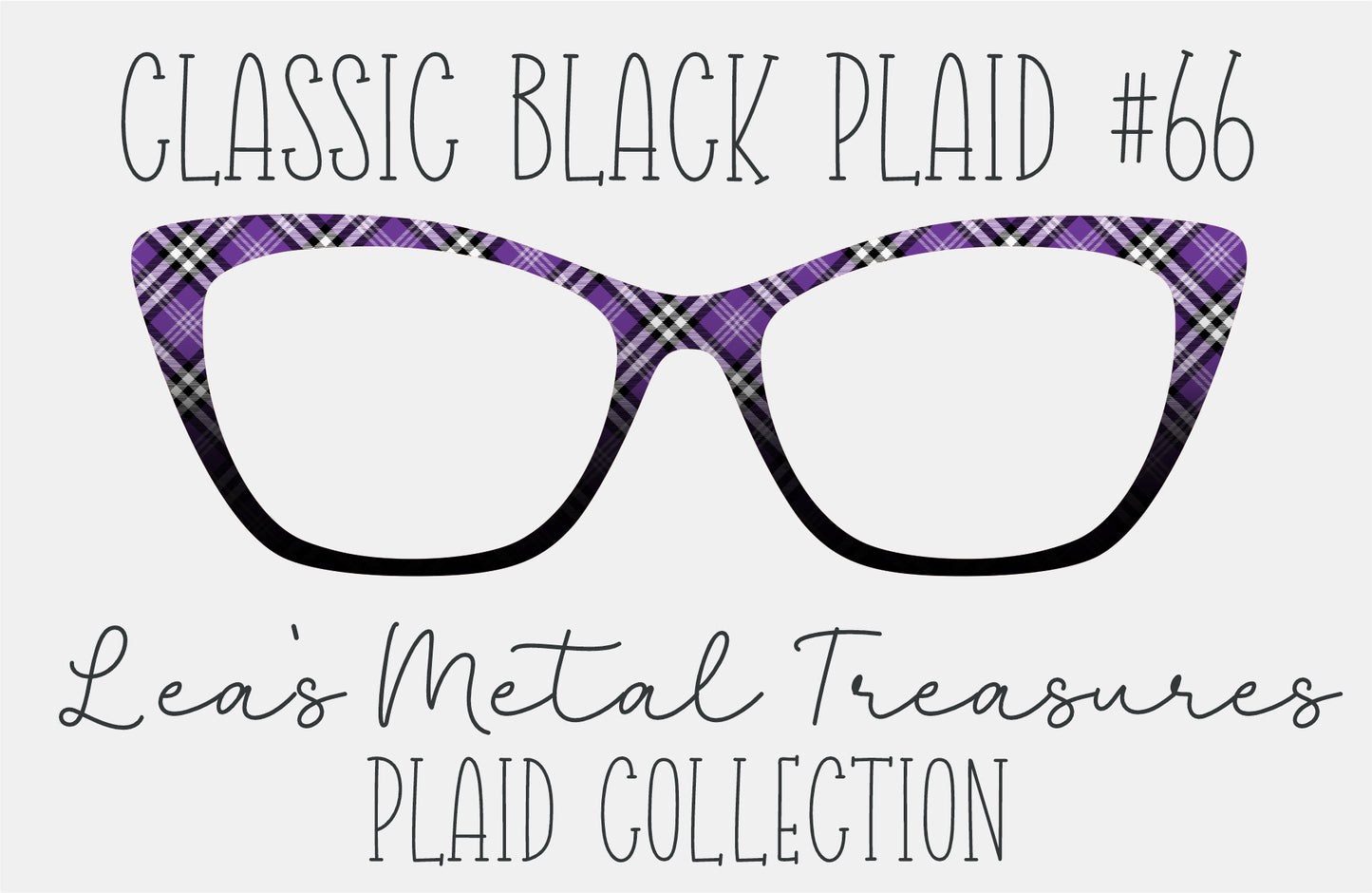 Classic Black Plaid 66 Magnetic Eyeglasses Topper