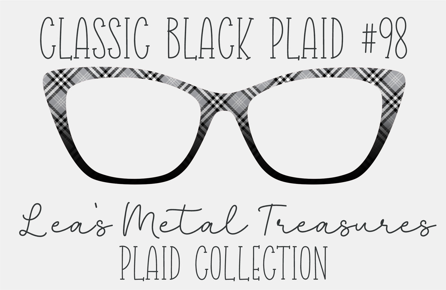 Classic Black Plaid 98 Magnetic Eyeglasses Topper