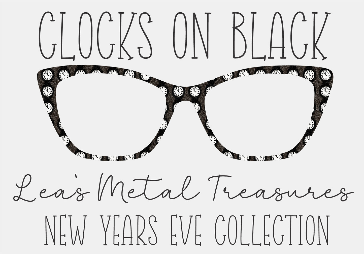 CLOCKS ON BLACK Eyewear Frame Toppers COMES WITH MAGNETS