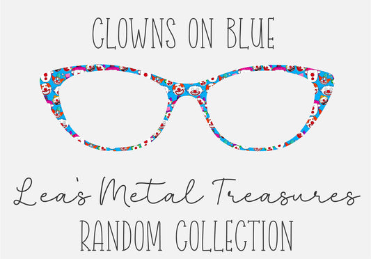 CLOWNS ON BLUE Eyewear Frame Toppers COMES WITH MAGNETS
