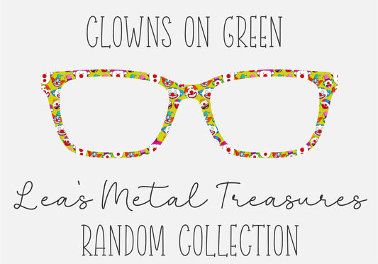 CLOWNS ON GREEN Eyewear Frame Toppers COMES WITH MAGNETS