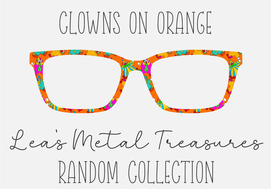 CLOWNS ON ORANGE Eyewear Frame Toppers COMES WITH MAGNETS