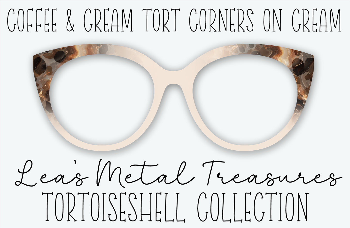 Coffee and Cream Tort Corners on Cream Eyewear Frame Toppers