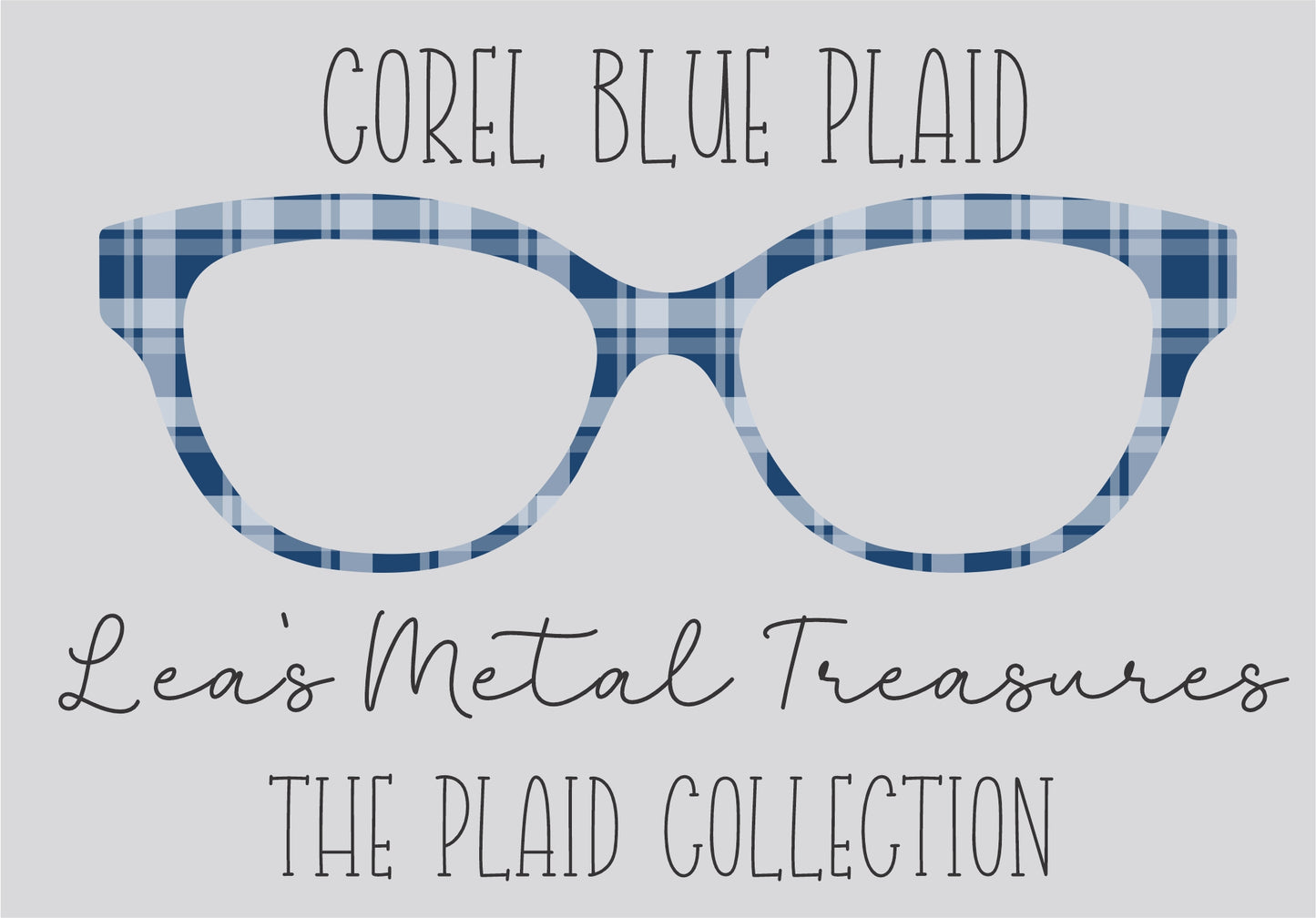 COREL BLUE PLAID Eyewear Frame Toppers COMES WITH MAGNETS