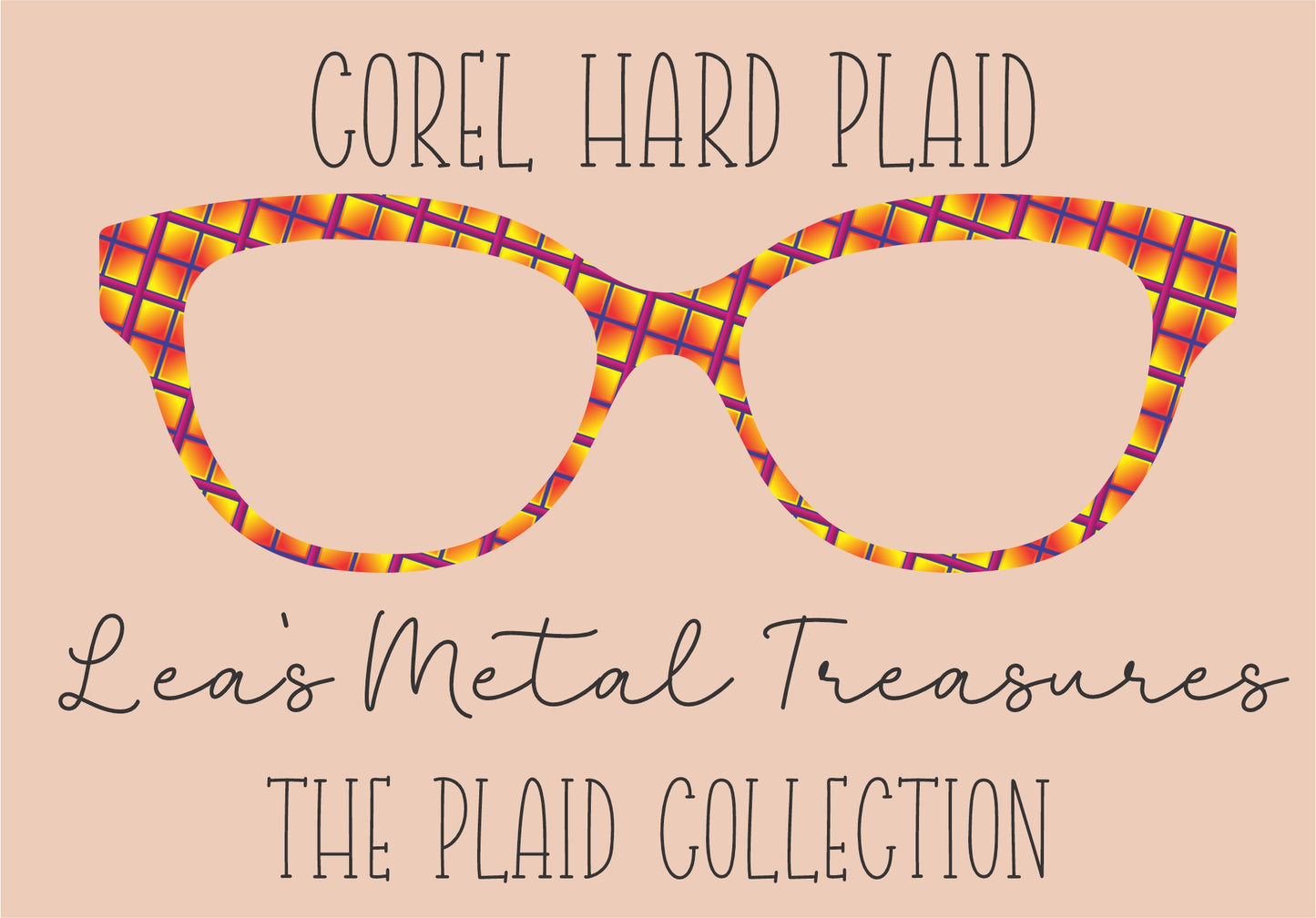 COREL HARD PLAID Eyewear Frame Toppers COMES WITH MAGNETS