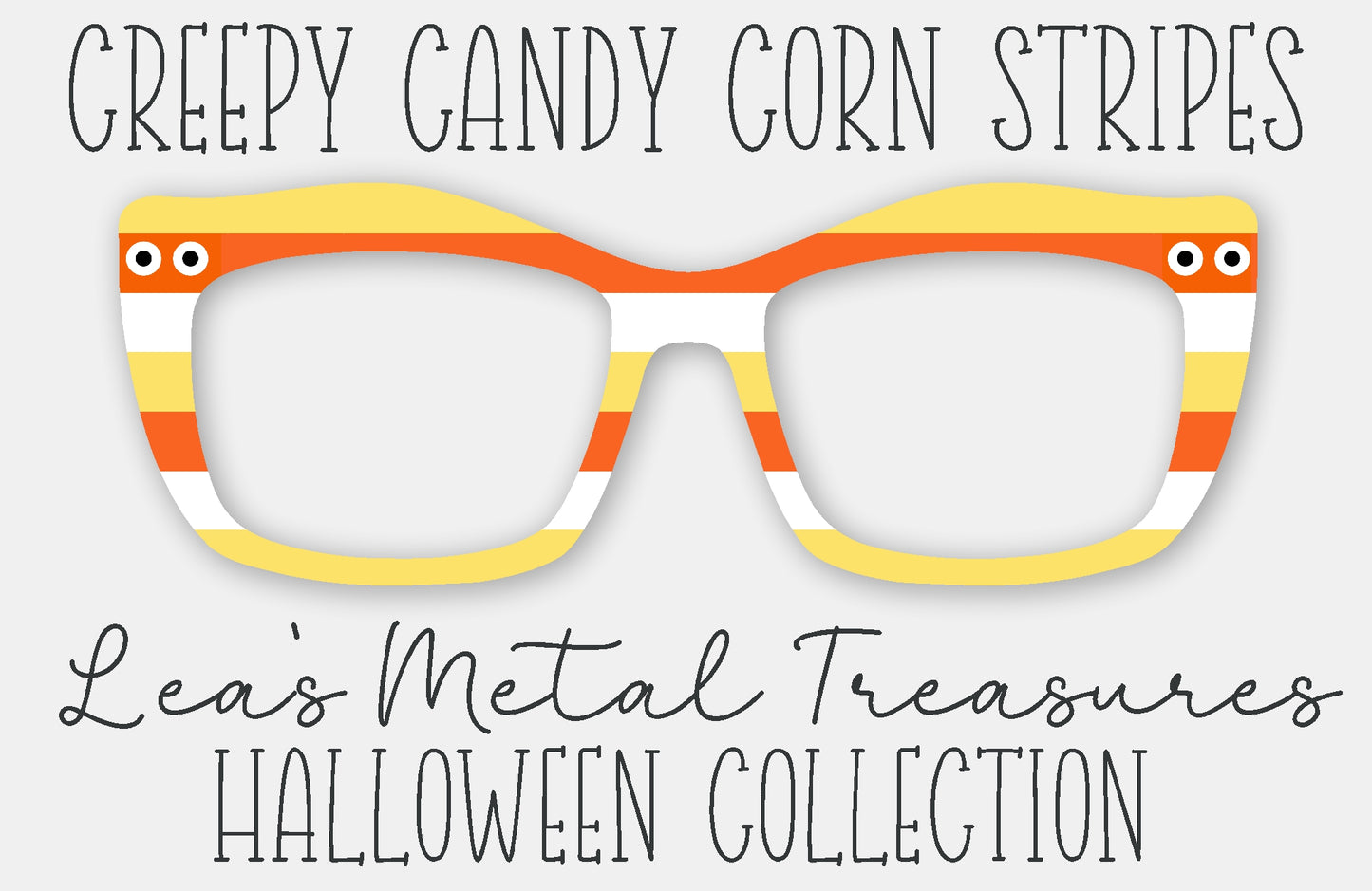 Creepy Candy Corn Stripes Magnetic Eyewear Frame Toppers - September 25 Topper of the Month