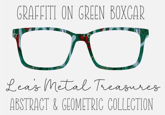 Graffiti on Green Boxcar Eyewear Frame Toppers COMES WITH MAGNETS