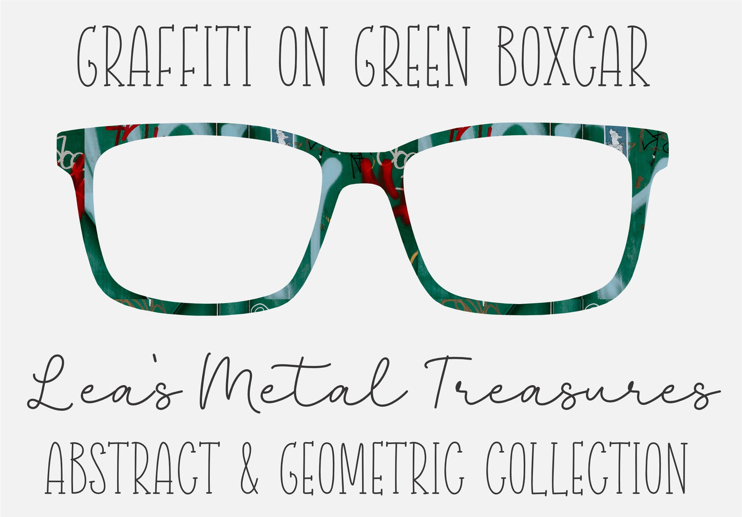 Graffiti on Green Boxcar Eyewear Frame Toppers COMES WITH MAGNETS
