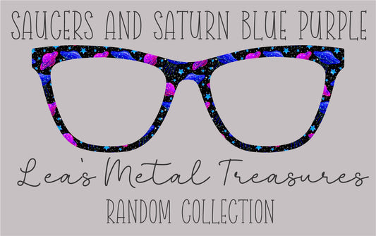 Saucers and Saturn Blue Purple Eyewear Frame Toppers COMES WITH MAGNETS