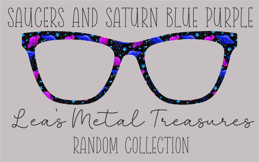 Saucers and Saturn Blue Purple Eyewear Frame Toppers COMES WITH MAGNETS